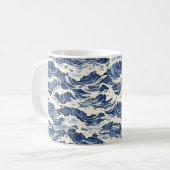 Wellenblaues Muster Kaffeetasse (Vorderseite Links)