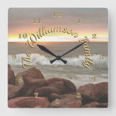 Wellenbrecher 0893 quadratische wanduhr (Vorderseite)