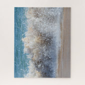 Wellenbrecher am Sandstrand Puzzle (Vertikal)