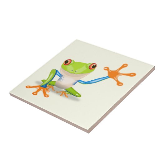 Wellenender mit Augen Baumfrosch Fliese (Seite)