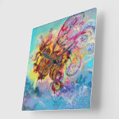 WELLENFANTASIE QUADRATISCHE WANDUHR (Winkel)