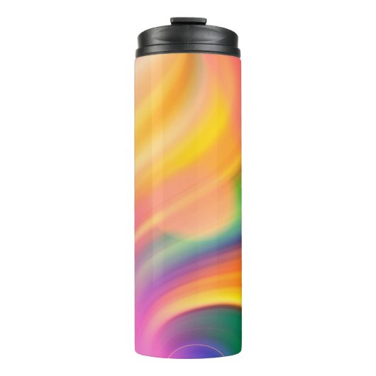 Wellenfarbhintergrund Thermosbecher (Vorderseite)