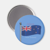 Wellenflagge in Neuseeland Magnet (Vorderseite/Rückseite)