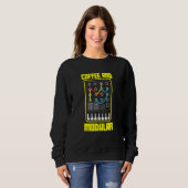 Wellenform-Synth-Nerd-Synthese für Kaffee und Modu Sweatshirt (Vorne ganz)