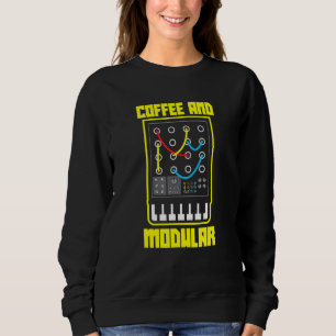 Wellenform-Synth-Nerd-Synthese für Kaffee und Modu Sweatshirt