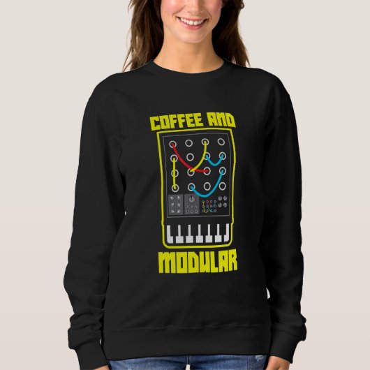 Wellenform-Synth-Nerd-Synthese für Kaffee und Modu Sweatshirt (Vorderseite)