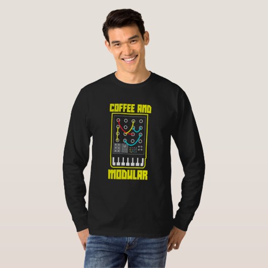 Wellenform-Synth-Nerd-Synthese für Kaffee und Modu T-Shirt (Vorne ganz)