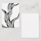 Wellenförmige gebogene abstrakte Baumstiftzeichnun Mitteilungskarte (Vorne/Hinten)