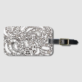 Wellenförmige gebogene Kreise Quadrat Abstraktes S Gepäckanhänger