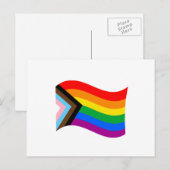 Wellenförmige Progress Pride-Flagge Postkarte (Vorne/Hinten)