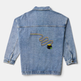 Wellenförmige Regenbogenstreifen führen zu einem T Jeansjacke