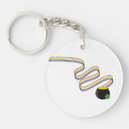 Wellenförmige Regenbogenstreifen führen zu einem T Schlüsselanhänger