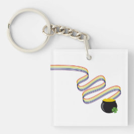 Wellenförmige Regenbogenstreifen führen zu einem T Schlüsselanhänger