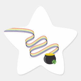 Wellenförmige Regenbogenstreifen führen zu einem T Stern-Aufkleber