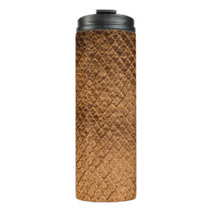 Wellenförmige Textur Hintergrund Bronze-Schlangenl Thermosbecher