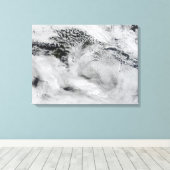 Wellenförmige Wellenwolken Leinwanddruck (Insitu (Holzboden))