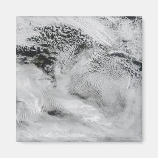 Wellenförmige Wellenwolken Magnet (Vorne)