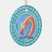 Wellenförmiger Flamingo Keramik Ornament (Rechts)