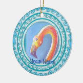 Wellenförmiger Flamingo Keramik Ornament (Links)