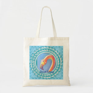 Wellenförmiger Flamingo Tragetasche