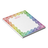 Wellenförmiger Regenbogen-Falschglitter-Personalis Notizblock (angewinkelt)