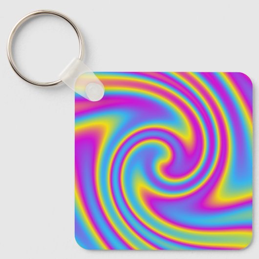 wellenförmiger Regenbogen Schlüsselanhänger (Vorderseite)