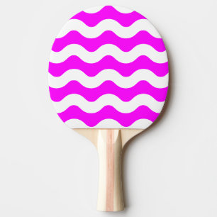 Wellenförmiger Streifen Elektrische Retro-Rosa-Far Tischtennis Schläger
