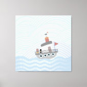 Wellenförmiges Schleppschiff Leinwanddruck (Vorderseite)