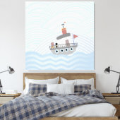 Wellenförmiges Schleppschiff Leinwanddruck (Insitu (Schlafzimmer))