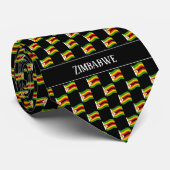 Wellenförmiges Simbabwe-Flaggenmuster  Krawatte (Gerollt)