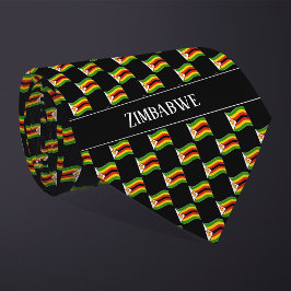 Wellenförmiges Simbabwe-Flaggenmuster  Krawatte