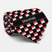 Wellenförmiges Singapur-Flaggenmuster Krawatte (Gerollt)