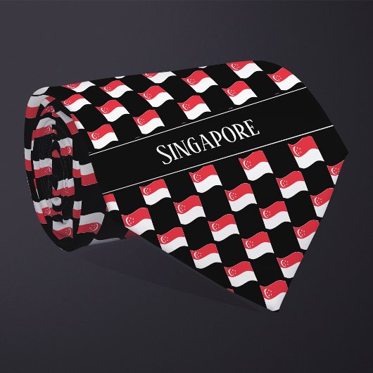 Wellenförmiges Singapur-Flaggenmuster Krawatte