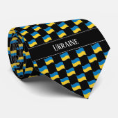 Wellenförmiges Ukraine-Flaggenmuster Krawatte (Gerollt)