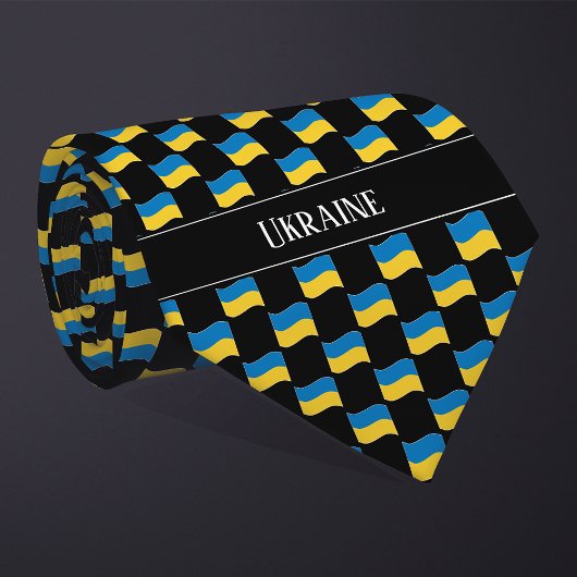 Wellenförmiges Ukraine-Flaggenmuster Krawatte