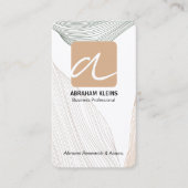 Wellenlinienmuster | Monogramm Schrift | Elegant Visitenkarte (Vorderseite)