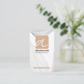 Wellenlinienmuster | Monogramm Schrift | Elegant Visitenkarte (Stehend Vorderseite)