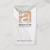 Wellenlinienmuster | Monogramm Visitenkarte (Vorderseite)