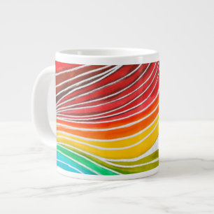 Wellenmuster Gezeichnet durch Aquarellfarben Jumbo-Tasse