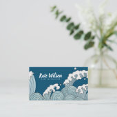 Wellenmuster Indianer Wassersport Visitenkarte (Stehend Vorderseite)