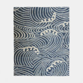Wellenmuster, japanisches Design Fleecedecke (Vorderseite)
