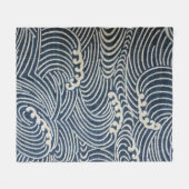 Wellenmuster, japanisches Design Fleecedecke (Vorderseite (Horizontal))