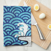 Wellenmuster, japanisches Design Geschirrtuch (Viertel Falte)