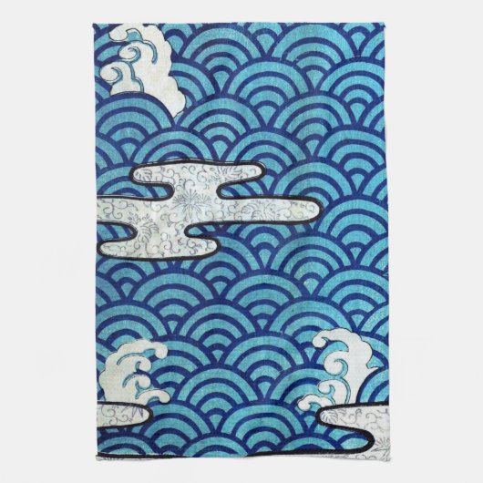 Wellenmuster, japanisches Design Geschirrtuch (Vertikal)