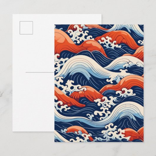 Wellenmuster Postkarte (Vorne/Hinten)