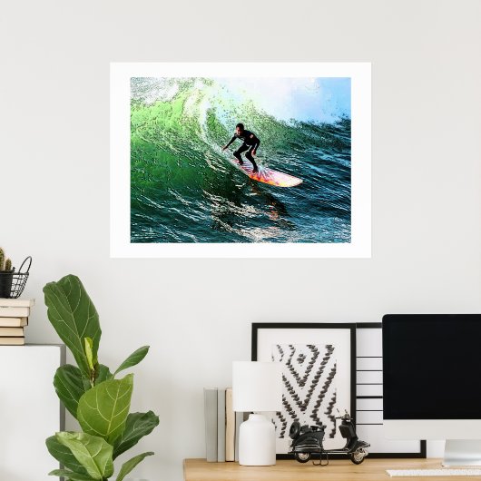 Wellenposter ab 14.95 Uhr surfen Poster (Heimbüro)