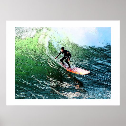 Wellenposter ab 14.95 Uhr surfen Poster (Vorne)