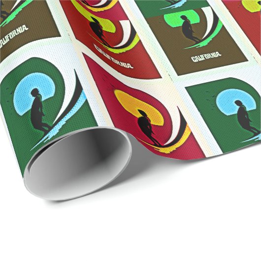 Wellenreiten Geschenkpapier (Rolleneckpunkt)