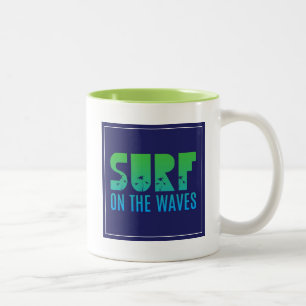 Wellenreiten Poster Zweifarbige Tasse
