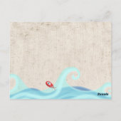 Wellenreiten Postkarte (Rückseite)